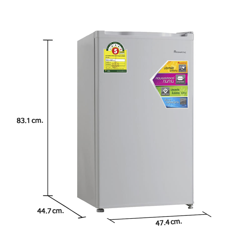 ตู้เย็นมินิบาร์ ACONATIC รุ่น AN-FR928 ขนาด 3.3 คิว สีเงิน